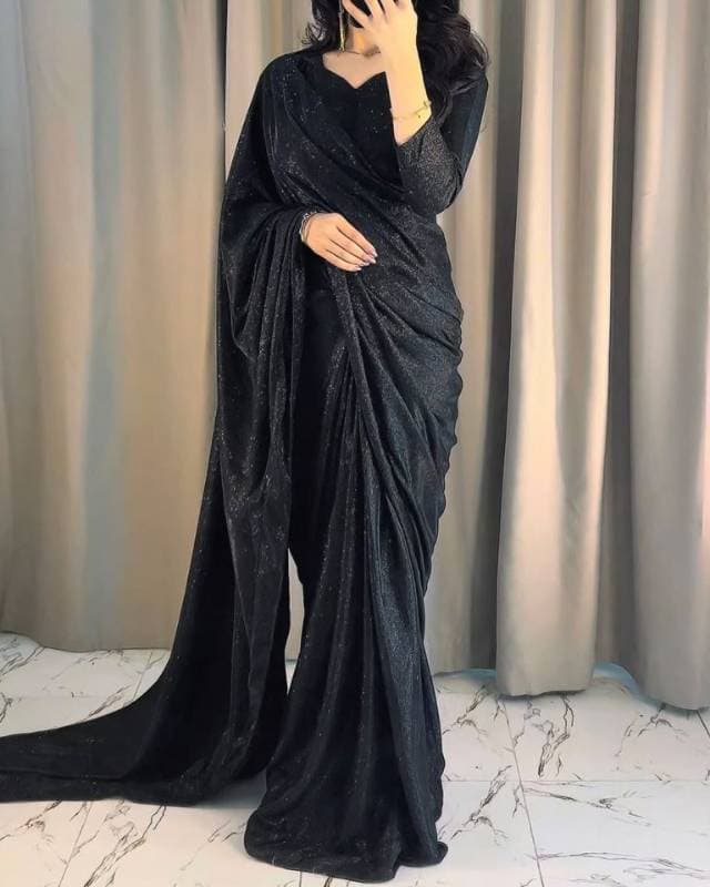 Black Moon Light Sharee And blouse Combo