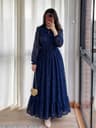✨ Mocha Lace Gown ✨ (নেভি ব্লু কালার) 💙