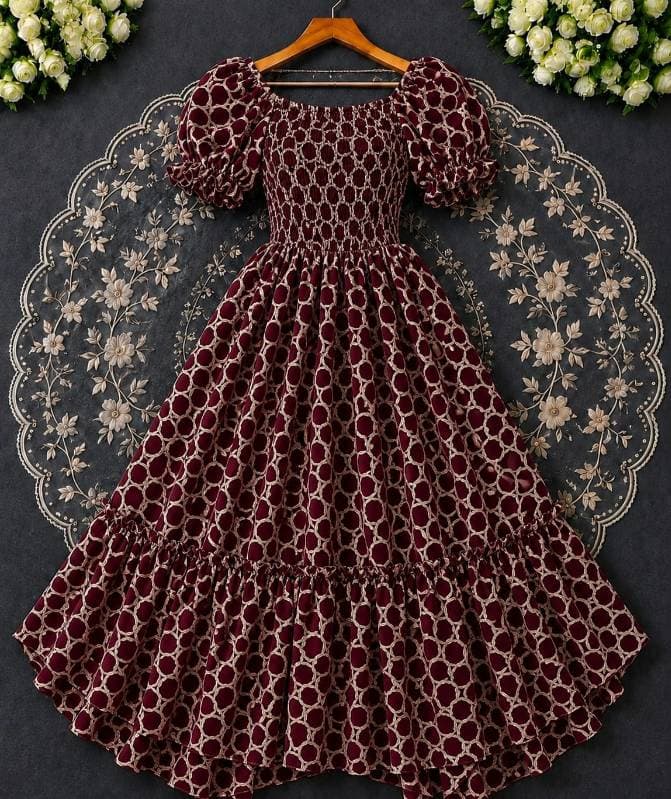 🎀 Princess Party Gown ball print 5. 🍷 মেরুন — Maroon 7.