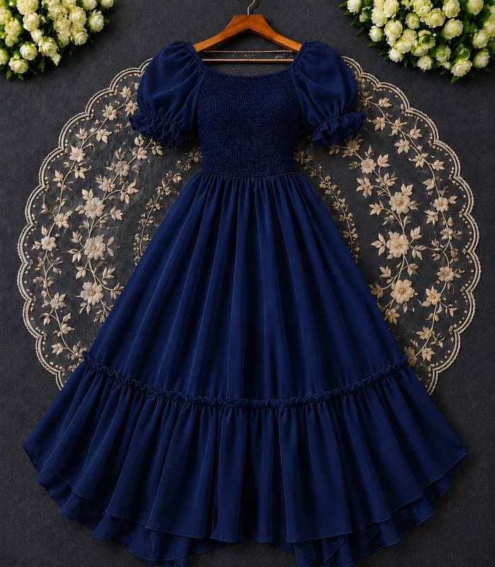 🎀 Princess Party Gown 3. 💙 নেভি ব্লু — Navy Blue