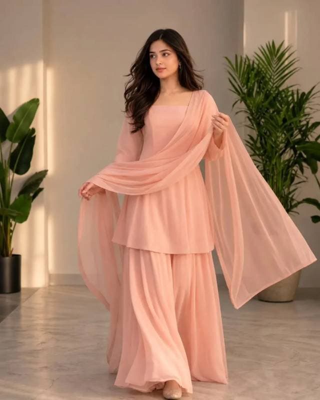 🩷 Peach Pink (পিচ পিংক) থ্রি পিস  thumbnail 1