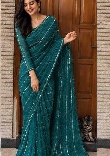 🩵 Teal Green (টিল গ্রিন) শাড়ি