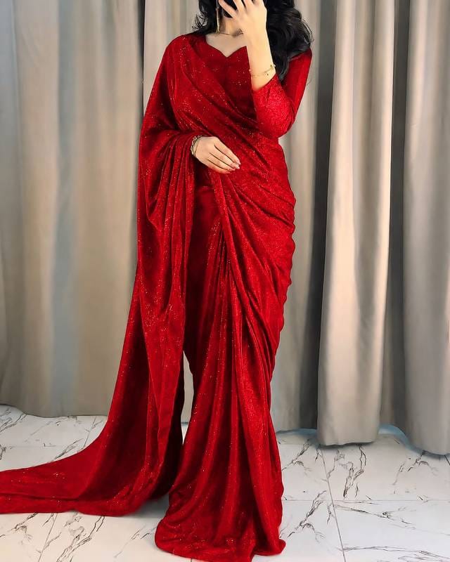 Red Moon Light Sharee And blouse Combo