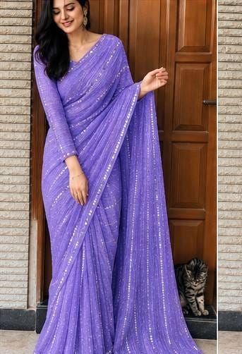 💜 Lavender Purple (ল্যাভেন্ডার পার্পল) শাড়ি 