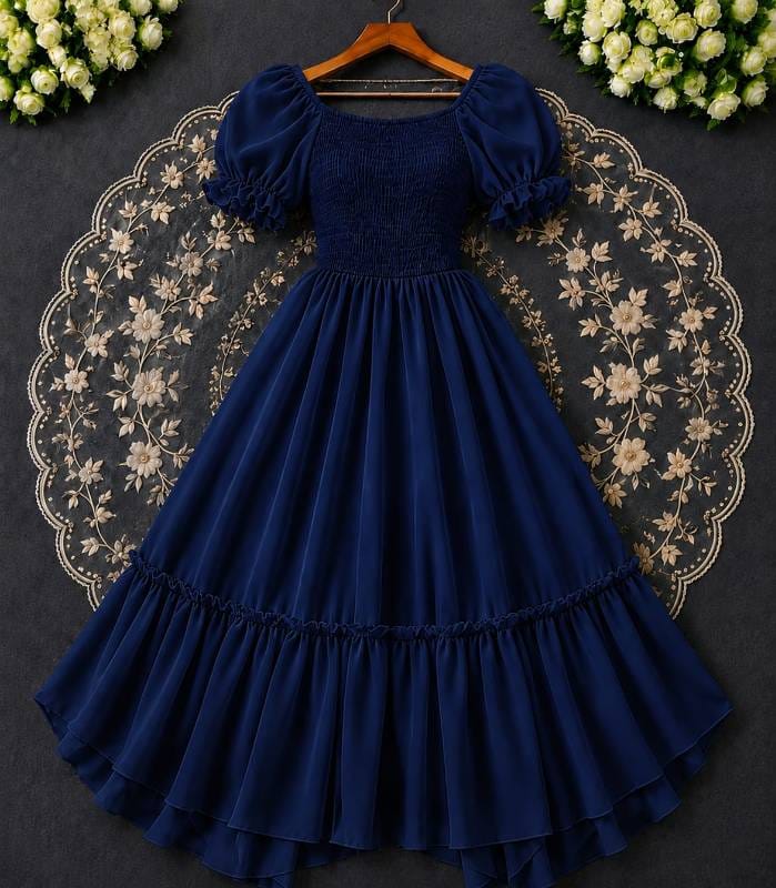 🎀 Princess Party Gown 3. 💙 নেভি ব্লু — Navy Blue