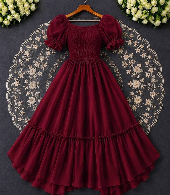 🎀 Princess Party Gown 5. 🍷 মেরুন — Maroon 6.