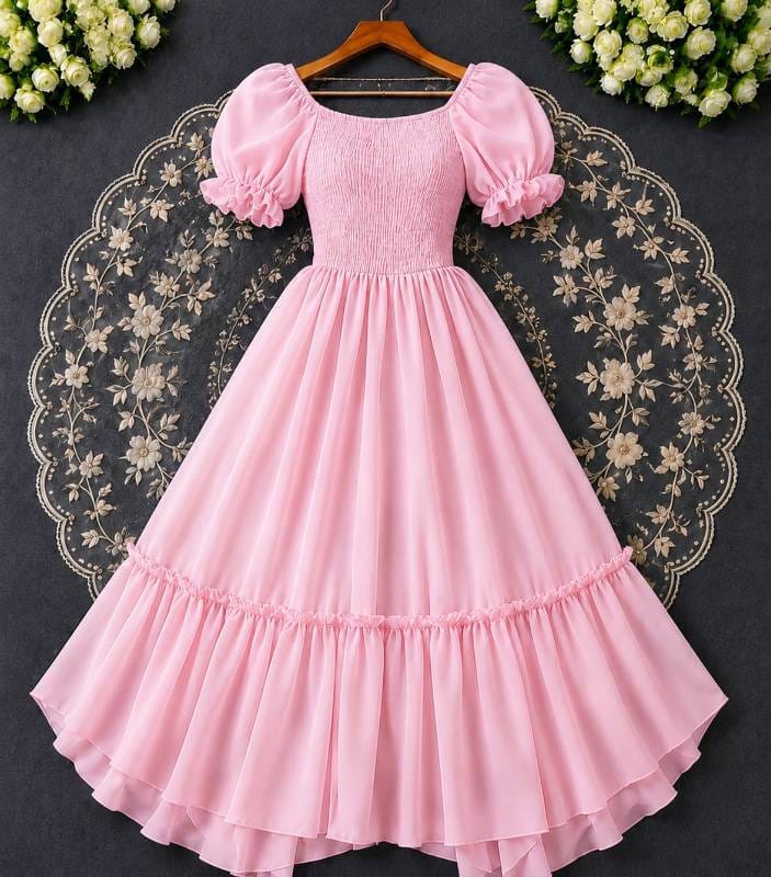 🎀 Princess Party Gown 2. 🌸 হালকা গোলাপি — Baby Pink